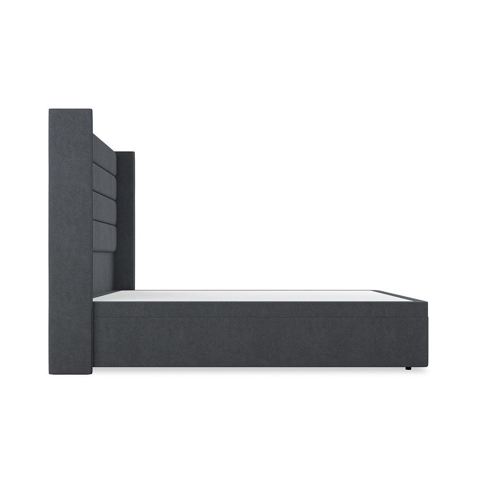 Penryn Double Storage Ottoman Bed with Winged Headboard in Venice Fabric - Anthracite 5