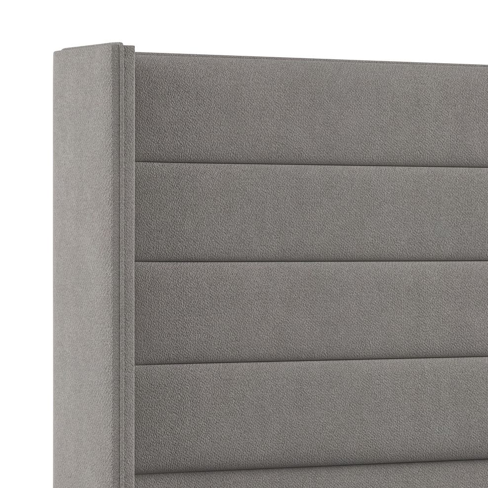 Penryn Double Storage Ottoman Bed with Winged Headboard in Venice Fabric - Grey 6