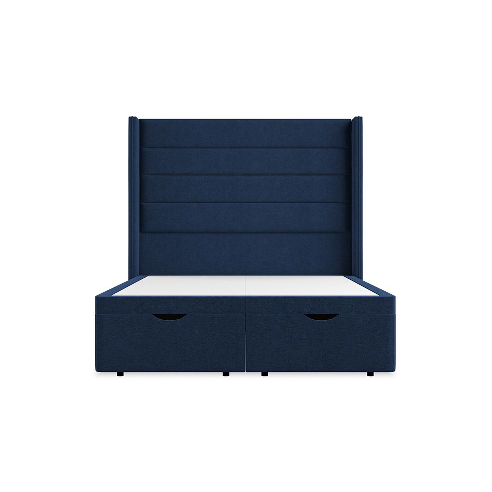 Penryn Double Storage Ottoman Bed with Winged Headboard in Venice Fabric - Marine 4