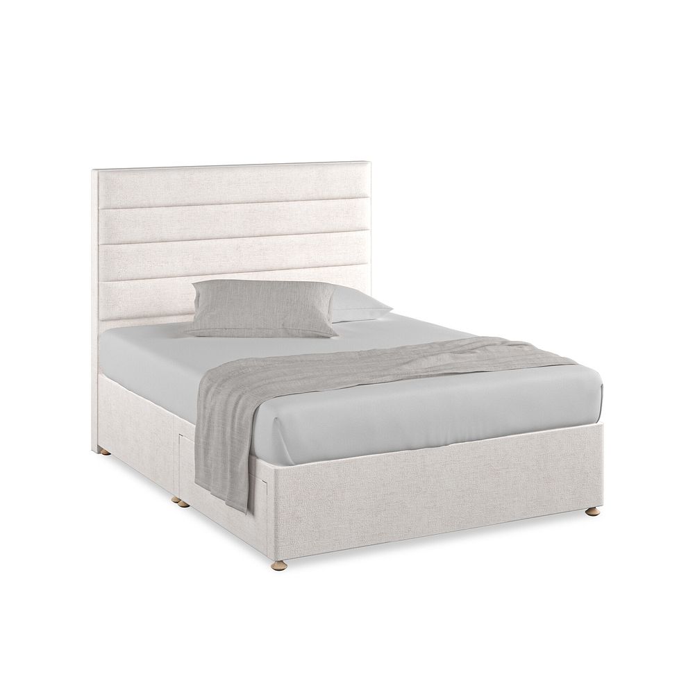 Penryn King-Size 2 Drawer Divan Bed in Brooklyn Fabric - Lace White 1