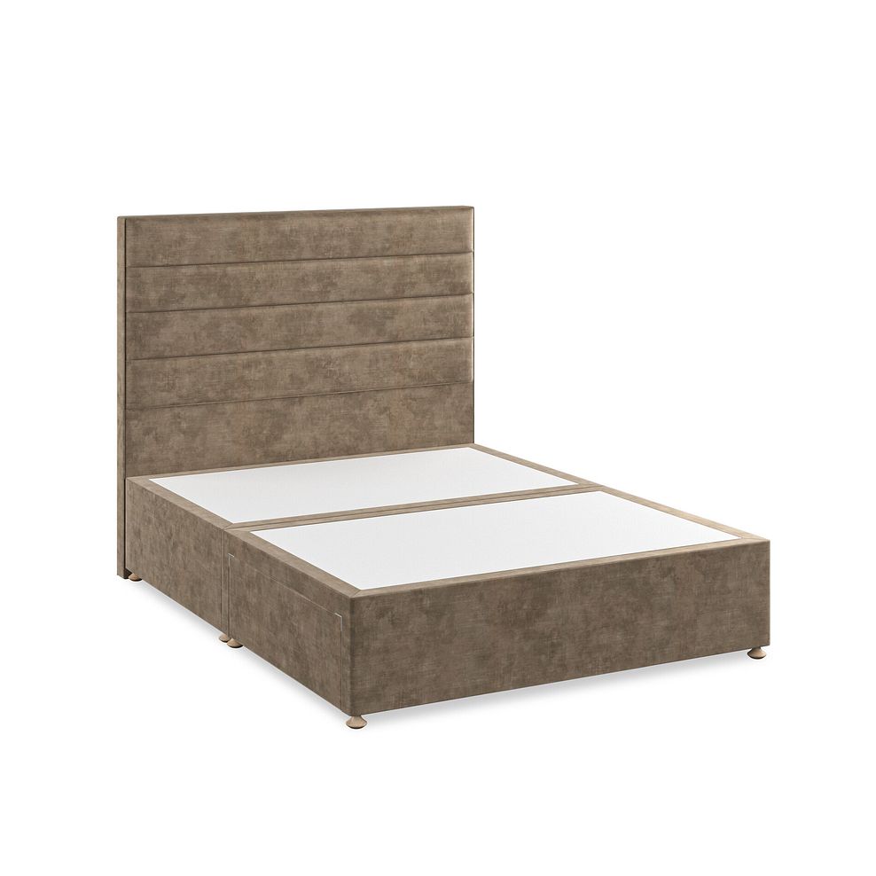 Penryn King-Size 2 Drawer Divan Bed in Heritage Velvet - Cedar 2