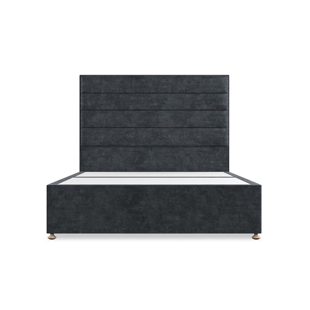 Penryn King-Size 2 Drawer Divan Bed in Heritage Velvet - Charcoal 3