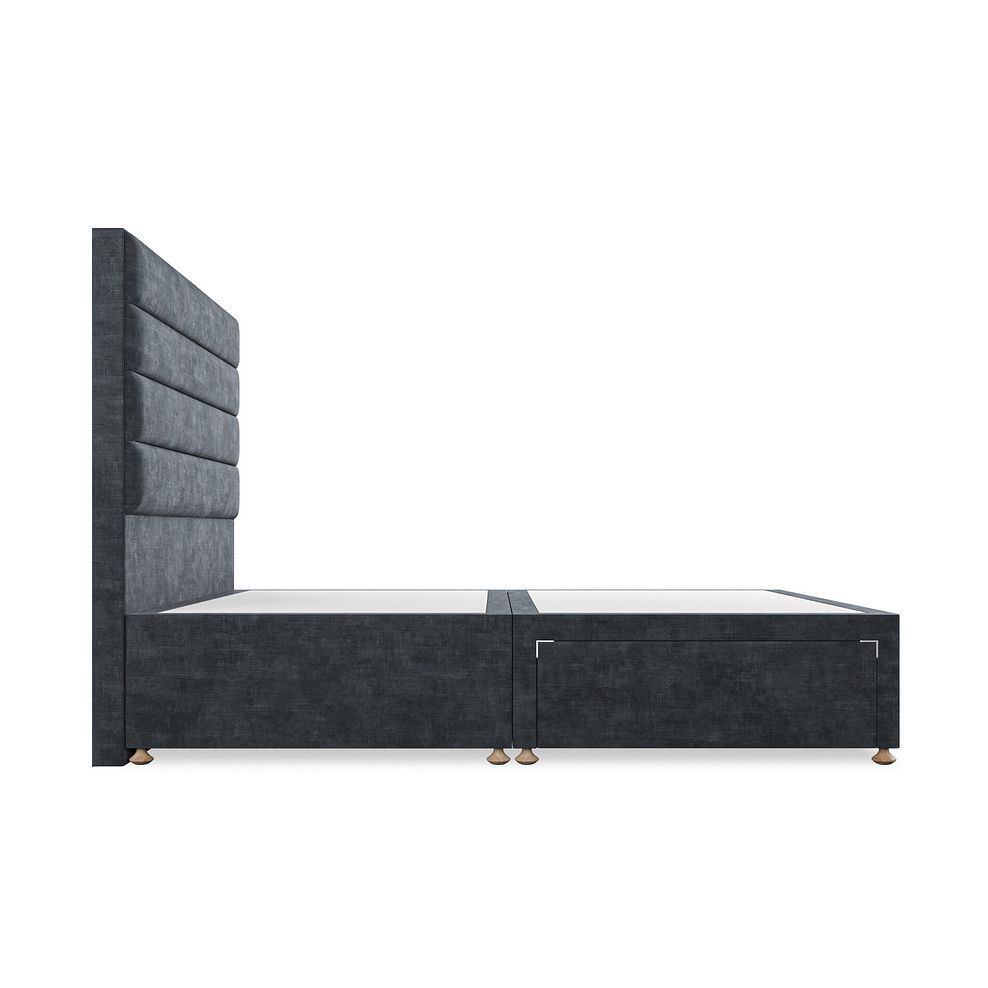 Penryn King-Size 2 Drawer Divan Bed in Heritage Velvet - Charcoal 4