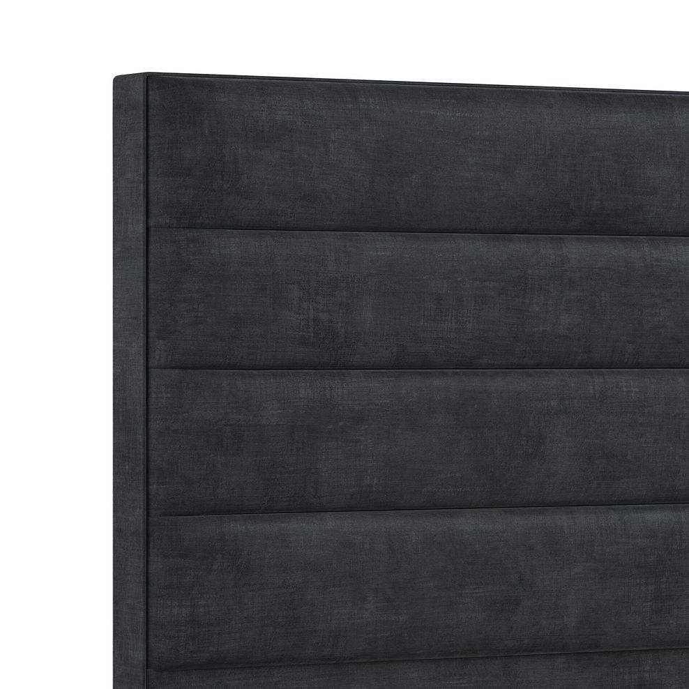 Penryn King-Size 2 Drawer Divan Bed in Heritage Velvet - Charcoal 5