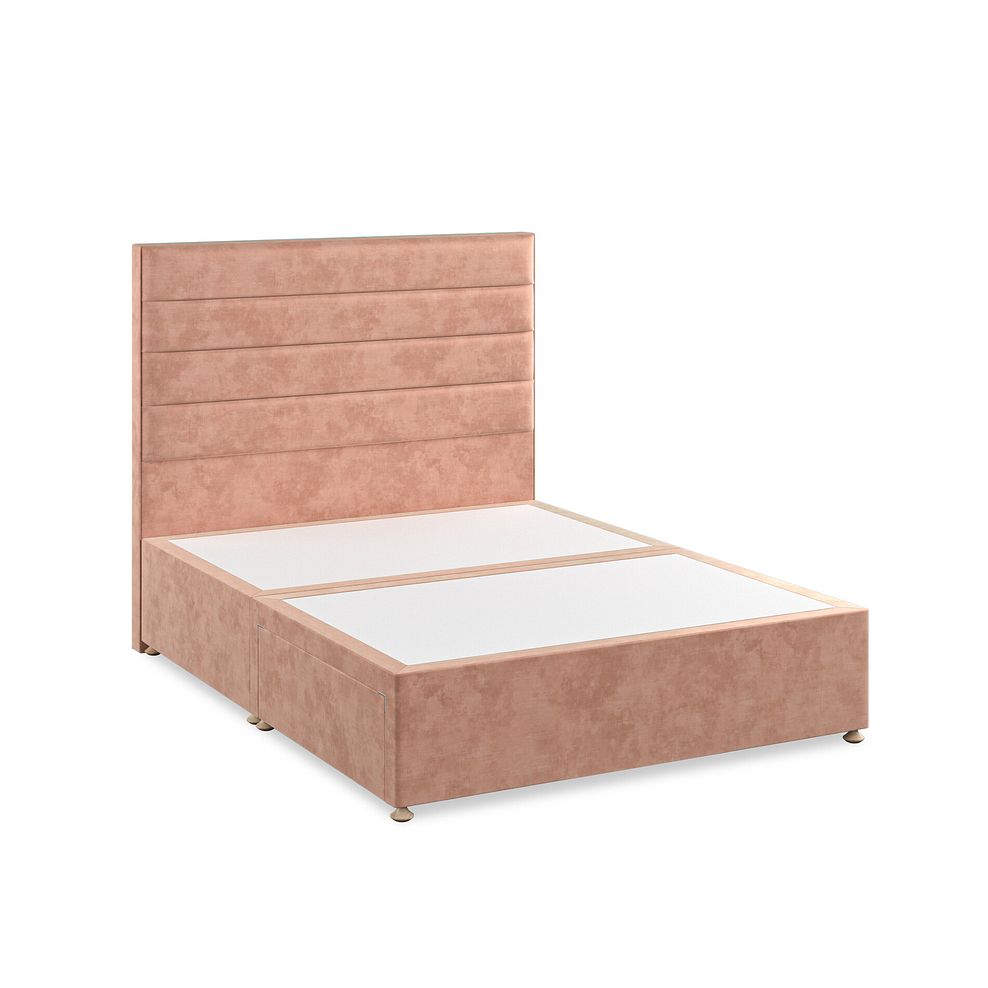 Penryn King-Size 2 Drawer Divan Bed in Heritage Velvet - Powder Pink 2
