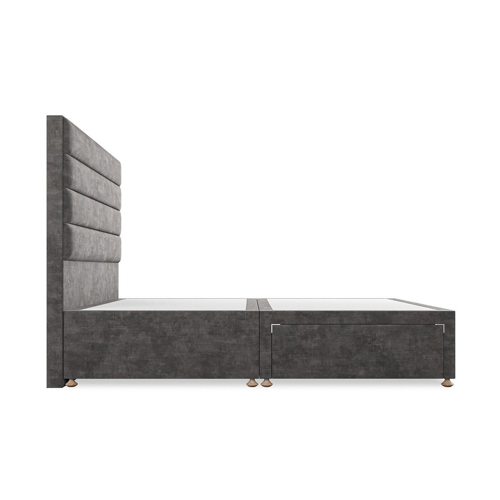 Penryn King-Size 2 Drawer Divan Bed in Heritage Velvet - Steel 4