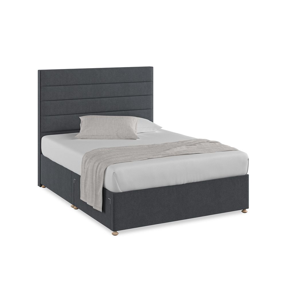 Penryn King-Size 2 Drawer Divan Bed in Venice Fabric - Anthracite 1