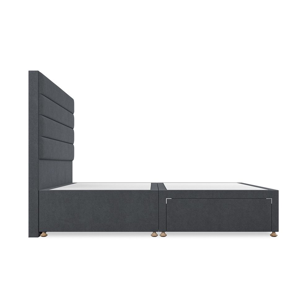 Penryn King-Size 2 Drawer Divan Bed in Venice Fabric - Anthracite 4