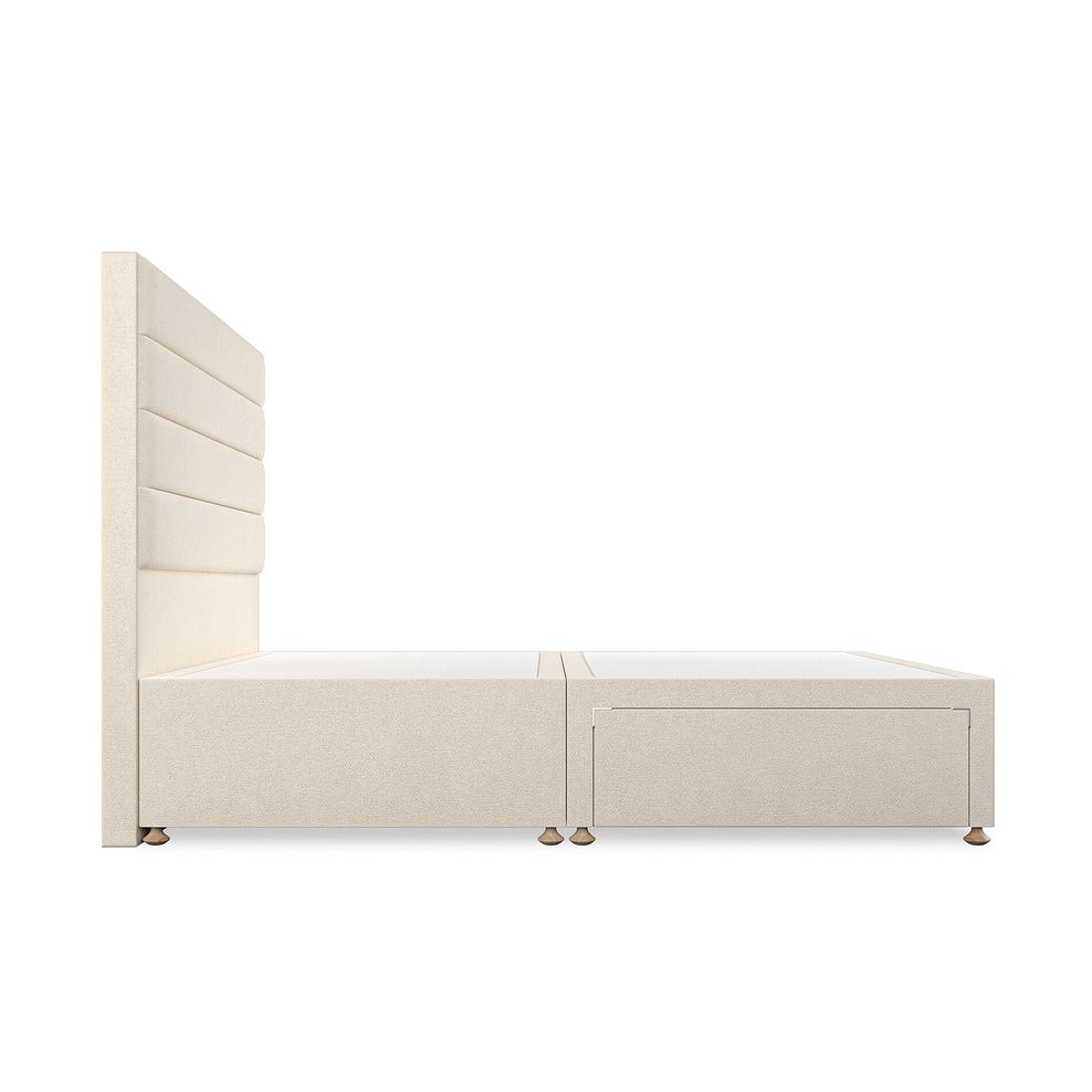 Penryn King-Size 2 Drawer Divan Bed in Venice Fabric - Cream 4