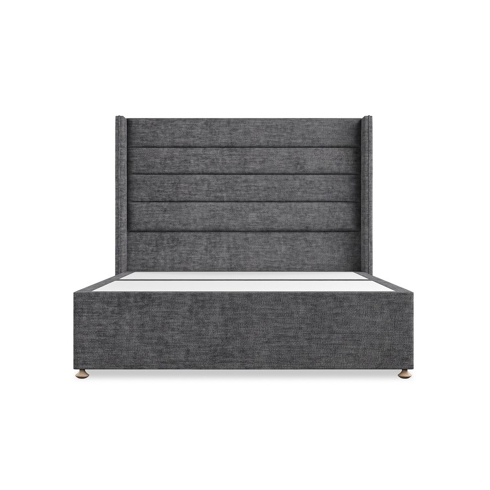Penryn King-Size 2 Drawer Divan Bed with Winged Headboard in Brooklyn Fabric - Asteroid Grey 3