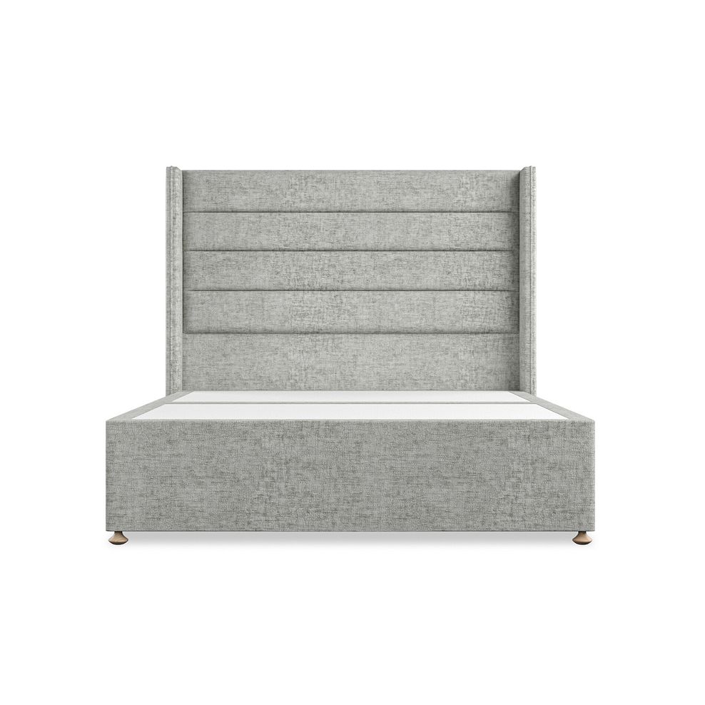 Penryn King-Size 2 Drawer Divan Bed with Winged Headboard in Brooklyn Fabric - Fallow Grey 3