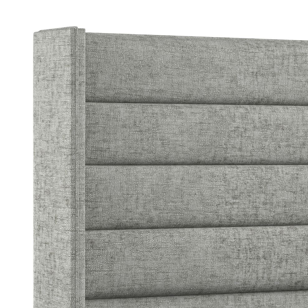 Penryn King-Size 2 Drawer Divan Bed with Winged Headboard in Brooklyn Fabric - Fallow Grey 5