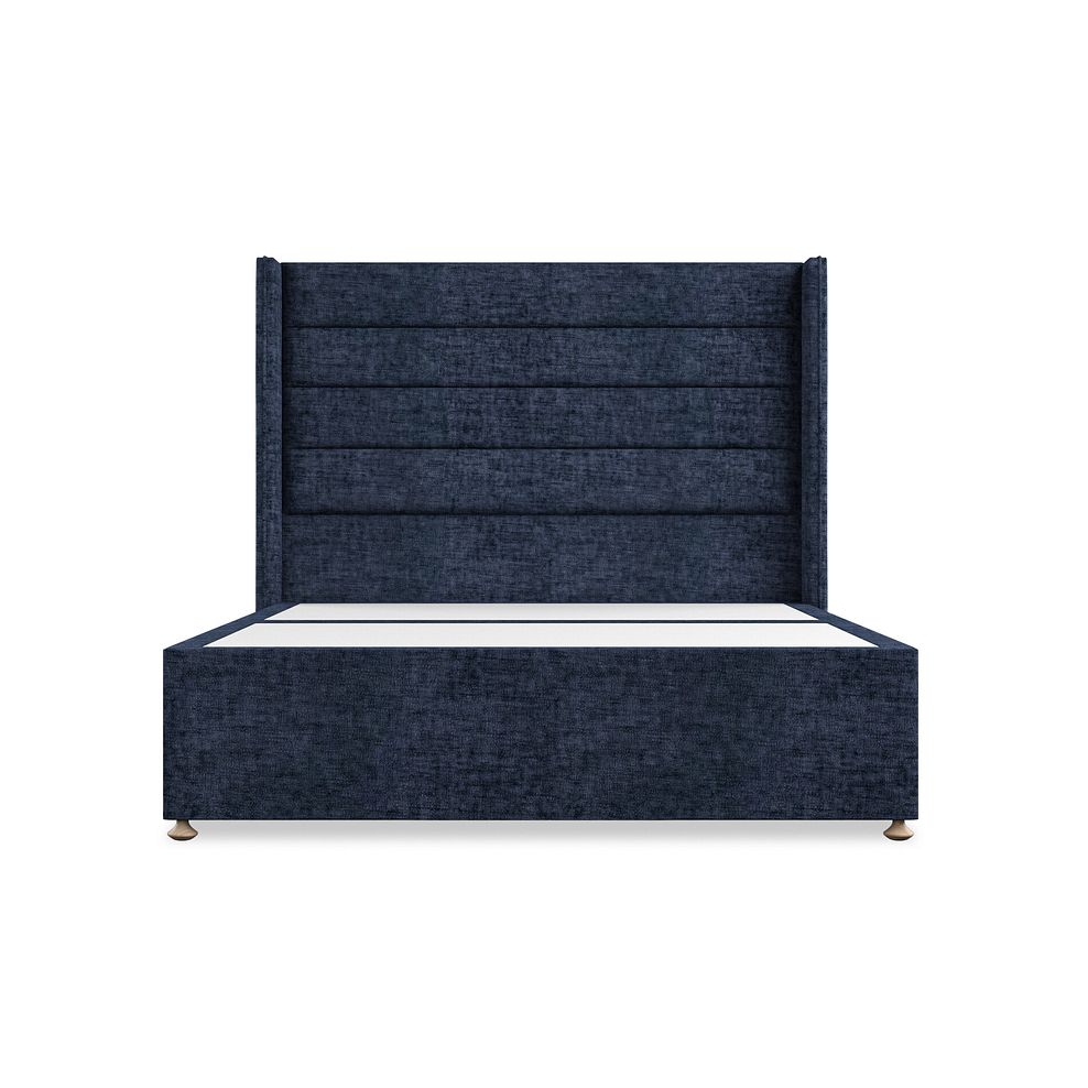 Penryn King-Size 2 Drawer Divan Bed with Winged Headboard in Brooklyn Fabric - Hummingbird Blue 3