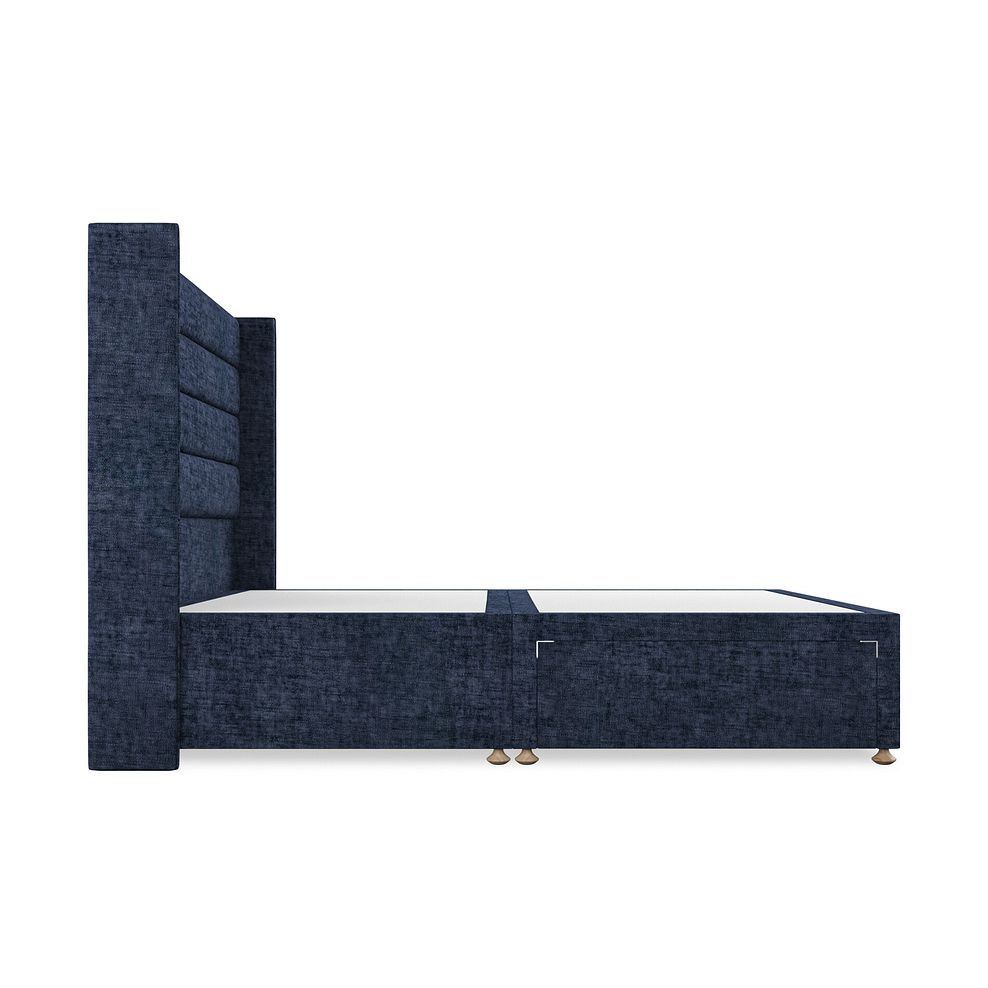 Penryn King-Size 2 Drawer Divan Bed with Winged Headboard in Brooklyn Fabric - Hummingbird Blue 4