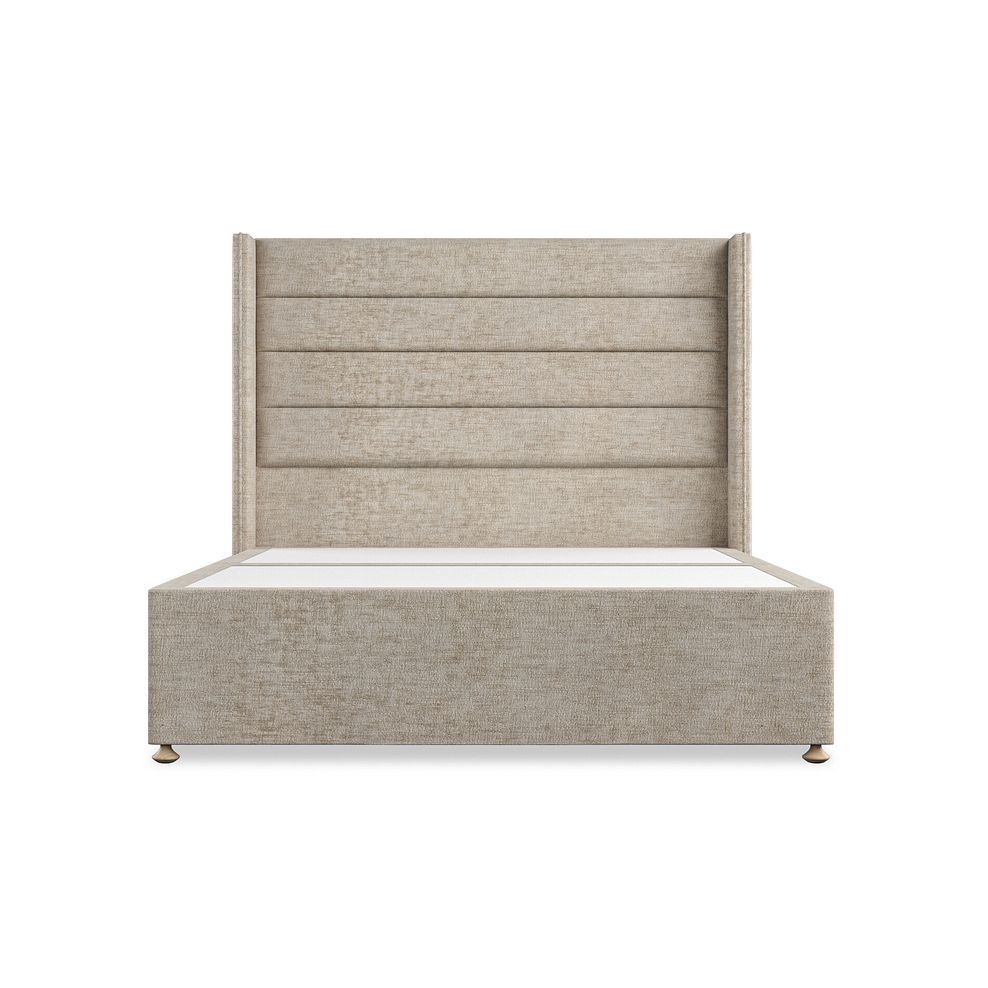 Penryn King-Size 2 Drawer Divan Bed with Winged Headboard in Brooklyn Fabric - Quill Grey 3