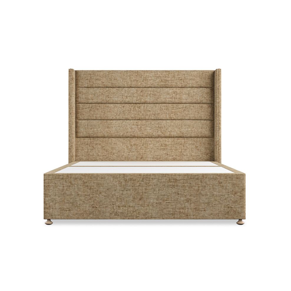 Penryn King-Size 2 Drawer Divan Bed with Winged Headboard in Brooklyn Fabric - Saturn Mink 3