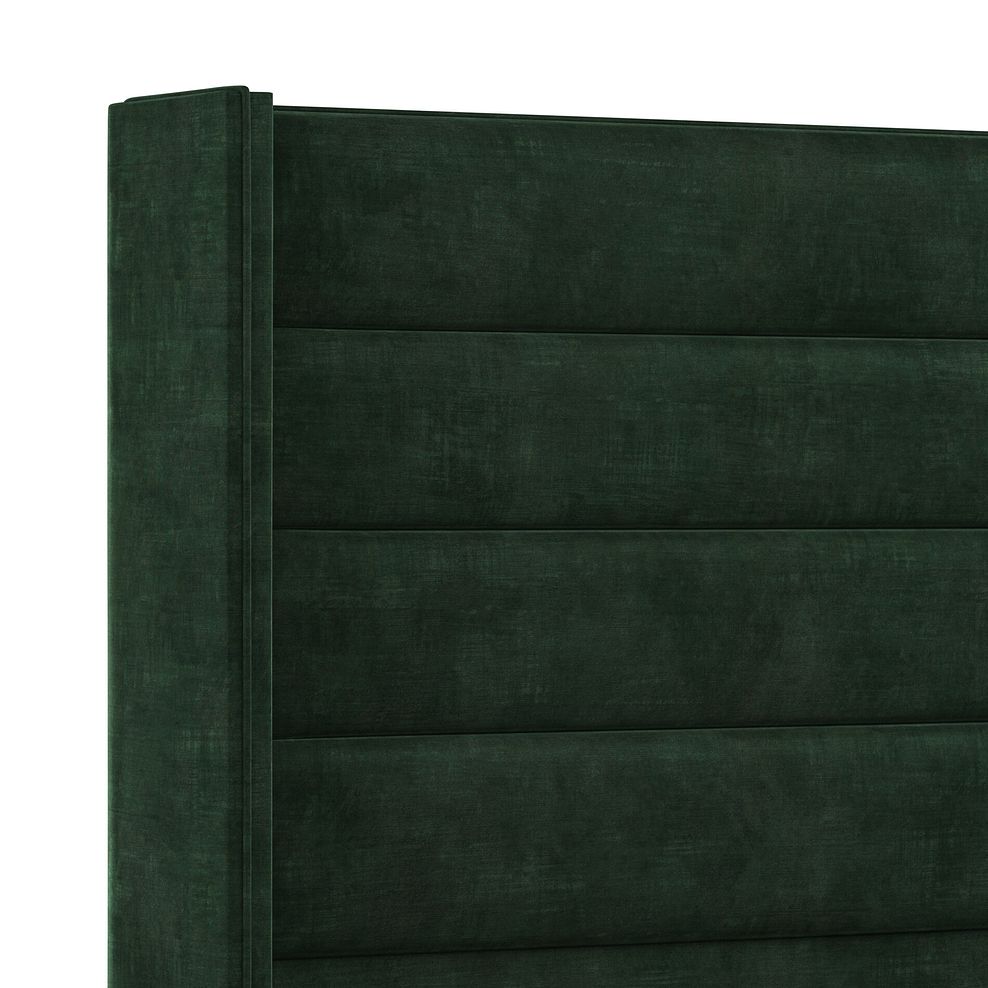Penryn King-Size 2 Drawer Divan Bed with Winged Headboard in Heritage Velvet - Bottle Green 5
