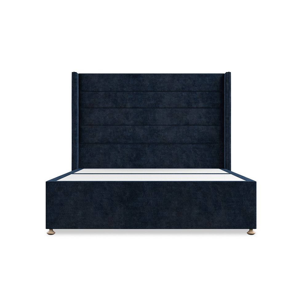 Penryn King-Size 2 Drawer Divan Bed with Winged Headboard in Heritage Velvet - Royal Blue 3