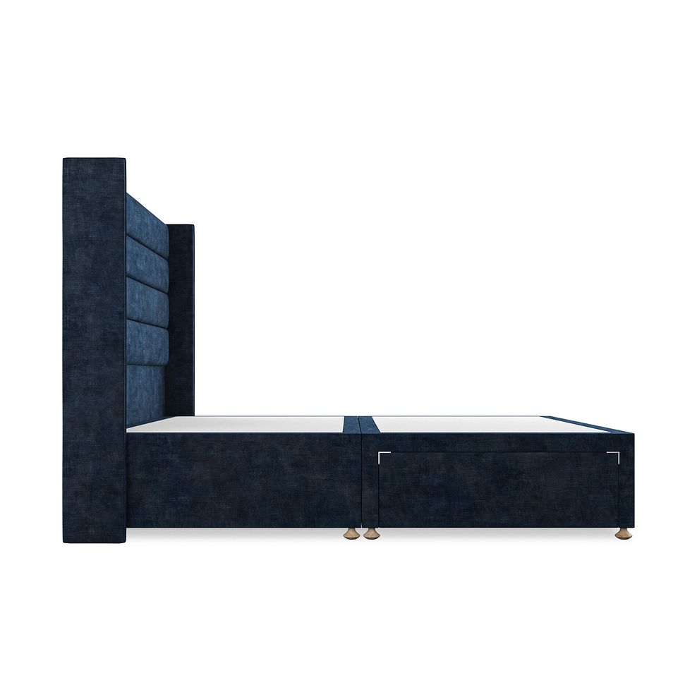 Penryn King-Size 2 Drawer Divan Bed with Winged Headboard in Heritage Velvet - Royal Blue 4