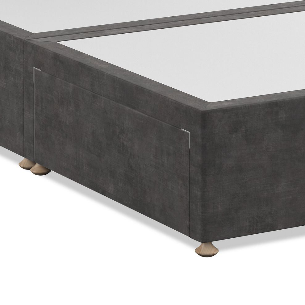 Penryn King-Size 2 Drawer Divan Bed with Winged Headboard in Heritage Velvet - Steel 6