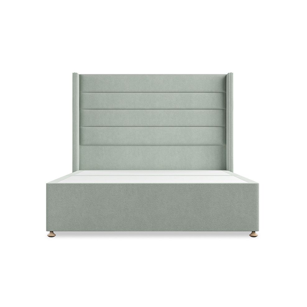 Penryn King-Size 2 Drawer Divan Bed with Winged Headboard in Venice Fabric - Duck Egg 3