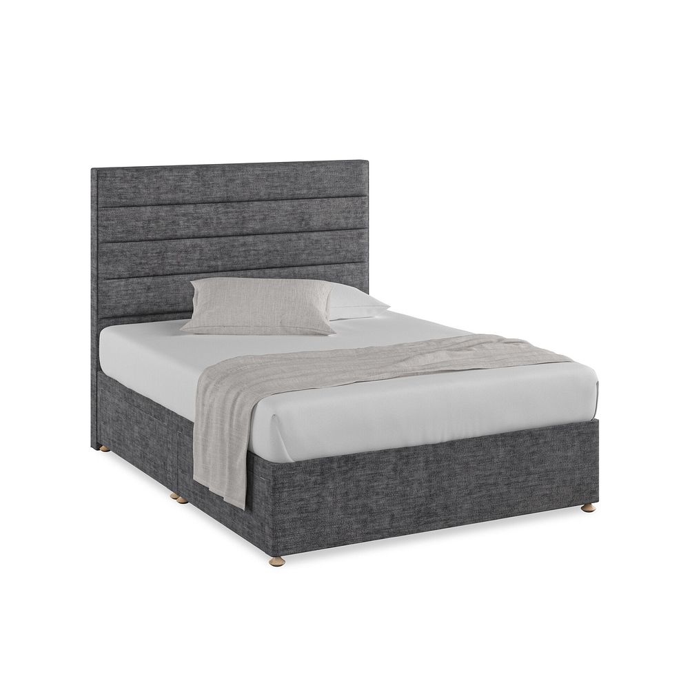 Penryn King-Size 4 Drawer Divan Bed in Brooklyn Fabric - Asteroid Grey 1