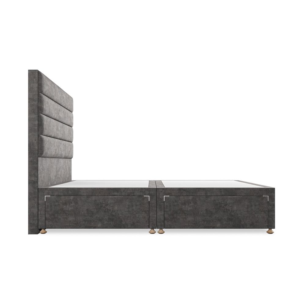 Penryn King-Size 4 Drawer Divan Bed in Heritage Velvet - Steel 4