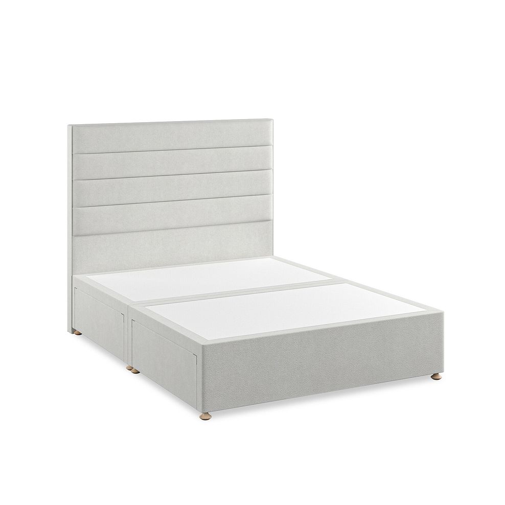 Penryn King-Size 4 Drawer Divan Bed in Venice Fabric - Silver 2