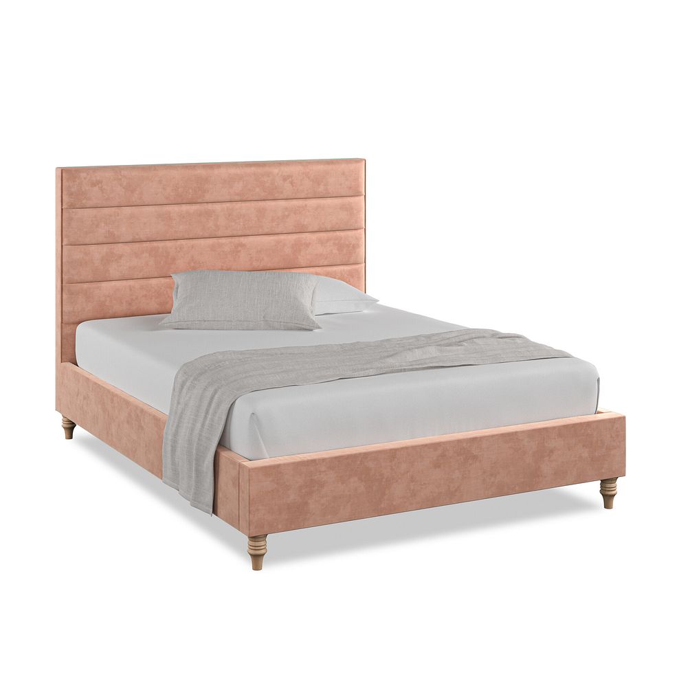 Penryn King-Size Bed in Heritage Velvet - Powder Pink 1