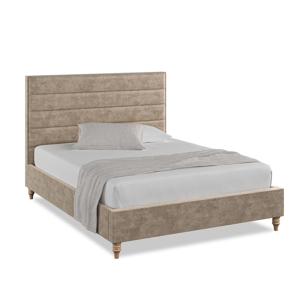 Penryn King-Size Bed in Heritage Velvet - Mink 1