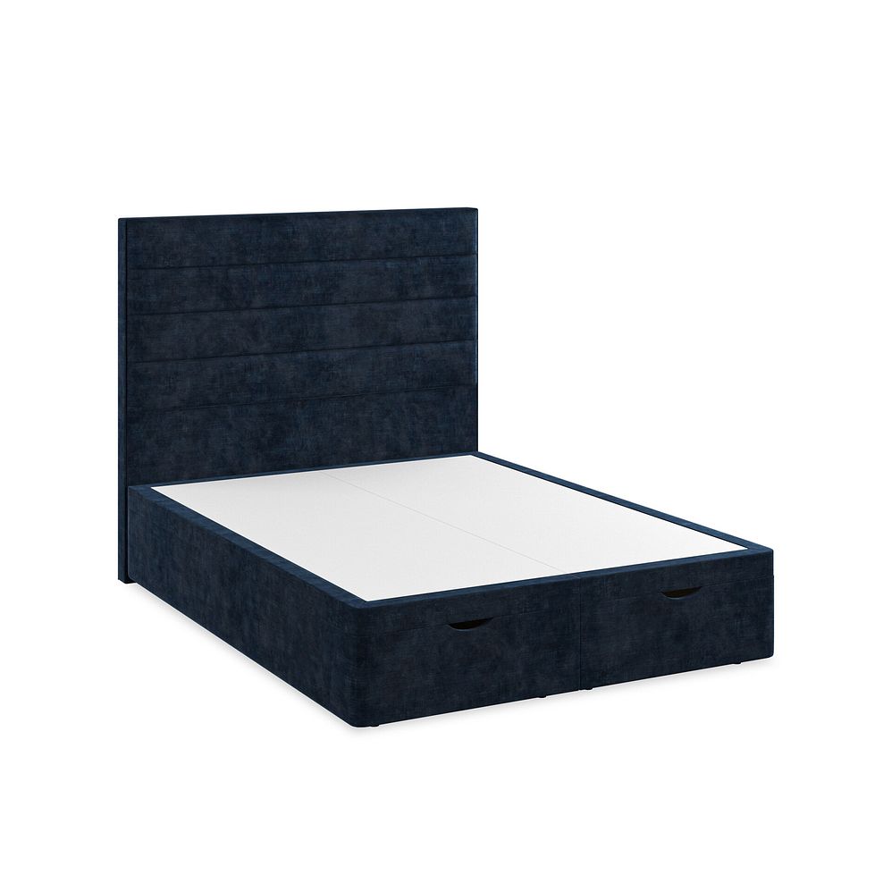 Penryn King-Size Storage Ottoman Bed in Heritage Velvet - Royal Blue 2
