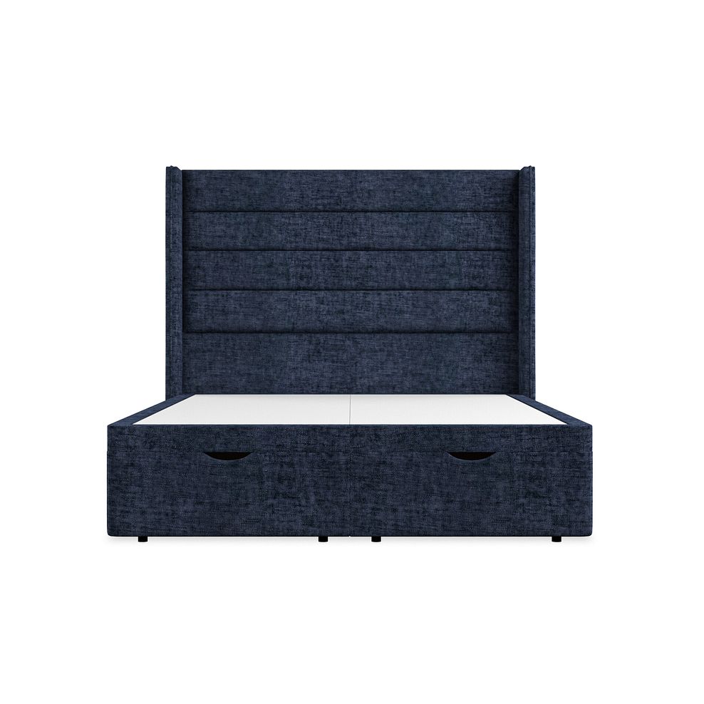 Penryn King-Size Storage Ottoman Bed with Winged Headboard in Brooklyn Fabric - Hummingbird Blue 4