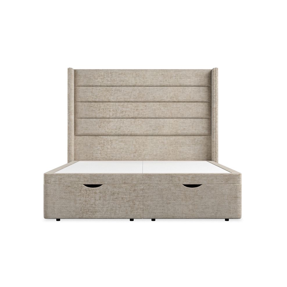 Penryn King-Size Storage Ottoman Bed with Winged Headboard in Brooklyn Fabric - Quill Grey 4