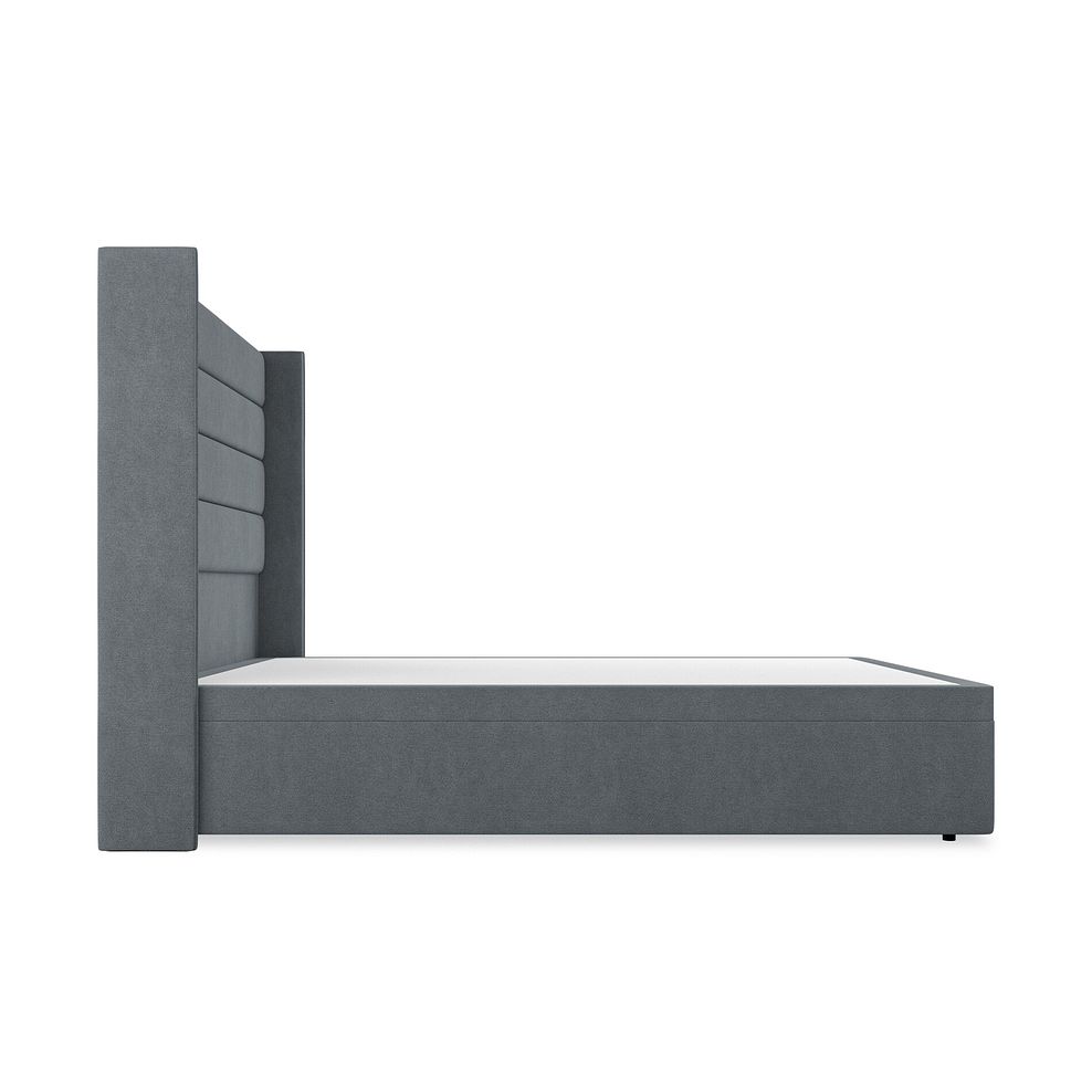 Penryn King-Size Storage Ottoman Bed with Winged Headboard in Venice Fabric - Graphite 5