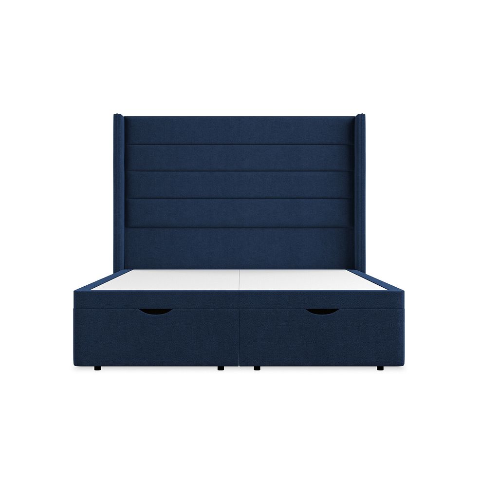 Penryn King-Size Storage Ottoman Bed with Winged Headboard in Venice Fabric - Marine 4
