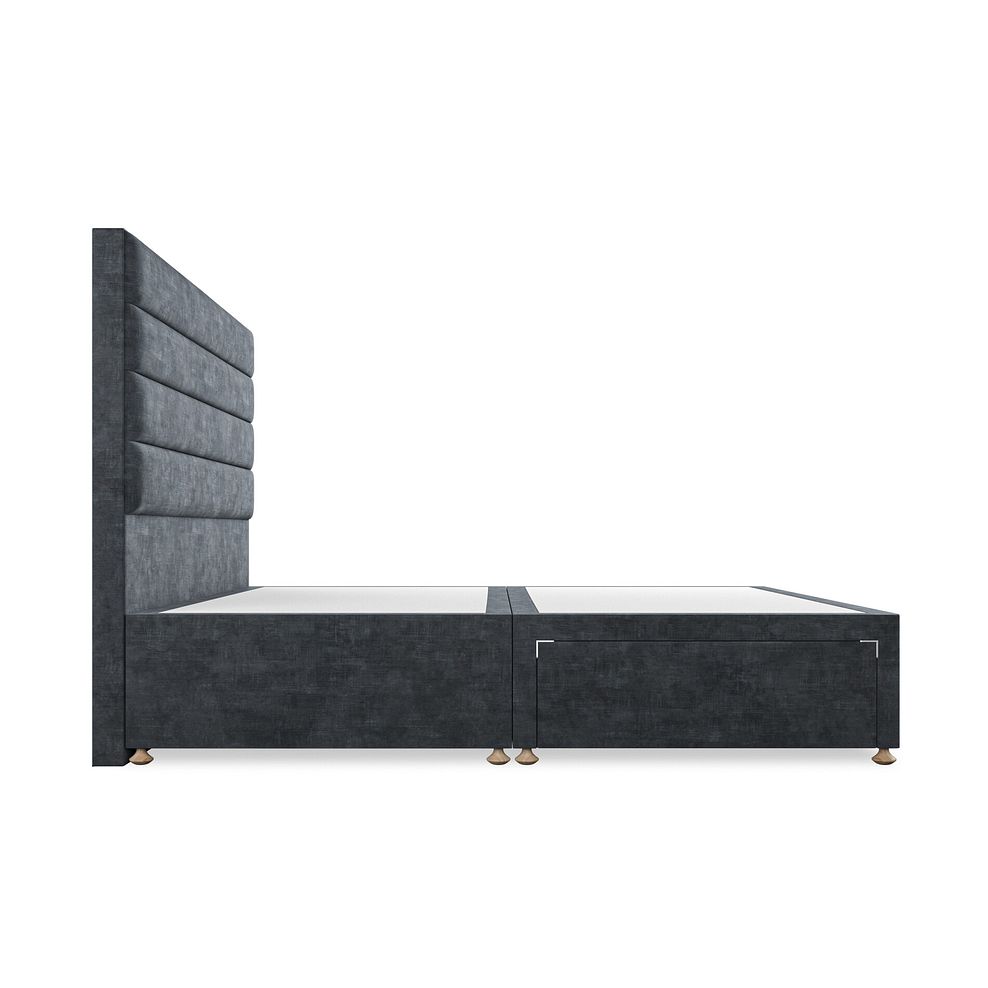 Penryn Super King-Size 2 Drawer Divan Bed in Heritage Velvet - Charcoal 4