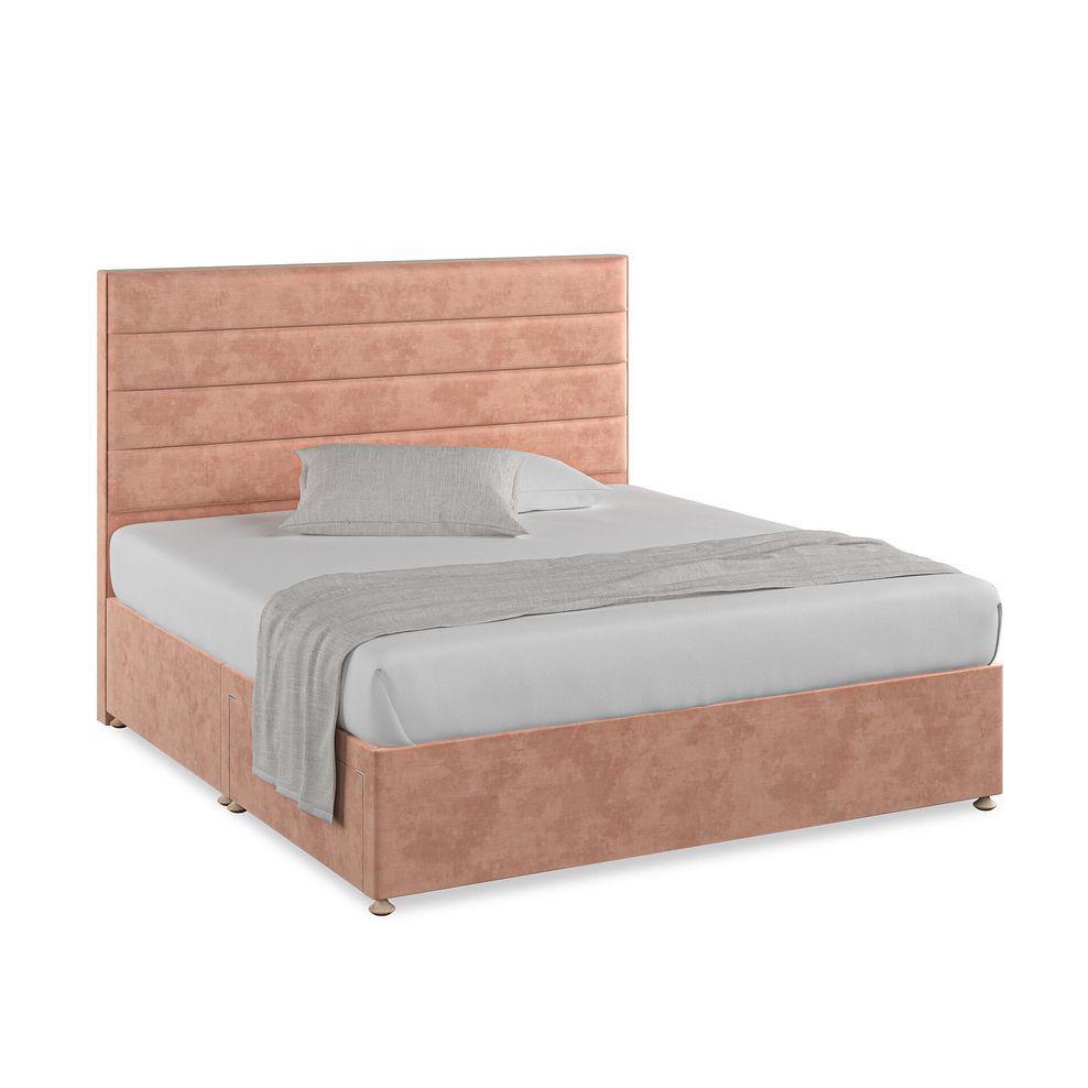 Penryn Super King-Size 2 Drawer Divan Bed in Heritage Velvet - Powder Pink Thumbnail 1