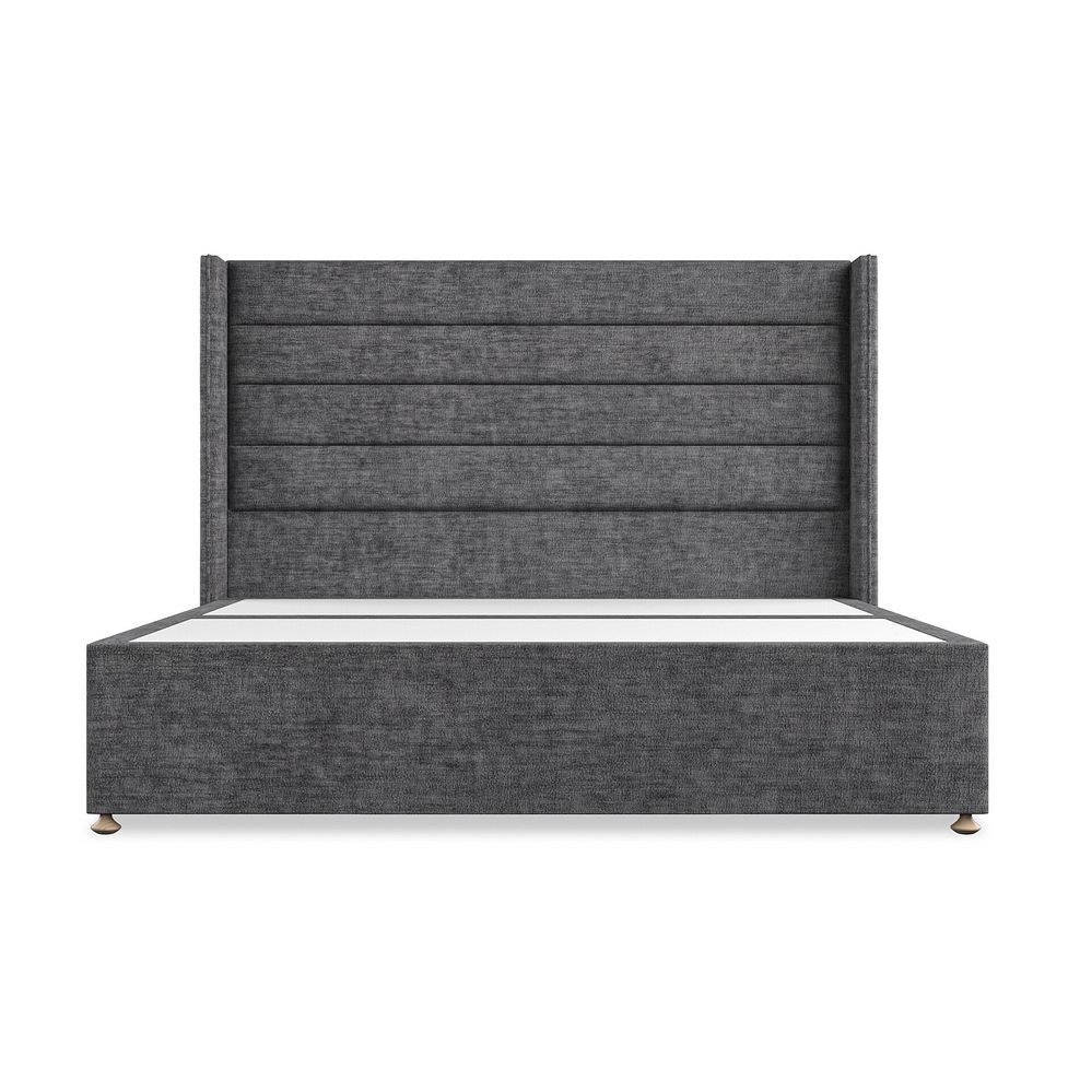 Penryn Super King-Size 2 Drawer Divan Bed with Winged Headboard in Brooklyn Fabric - Asteroid Grey Thumbnail 3