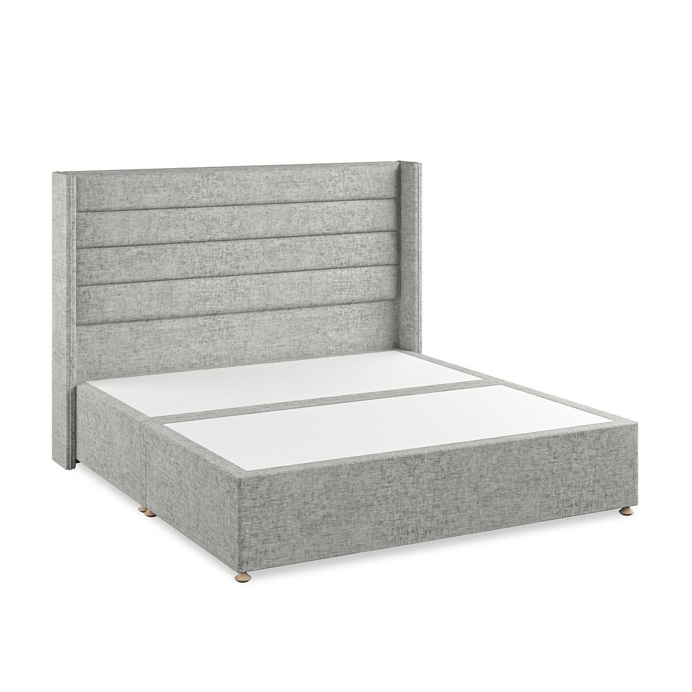 Penryn Super King-Size 2 Drawer Divan Bed with Winged Headboard in Brooklyn Fabric - Fallow Grey 2