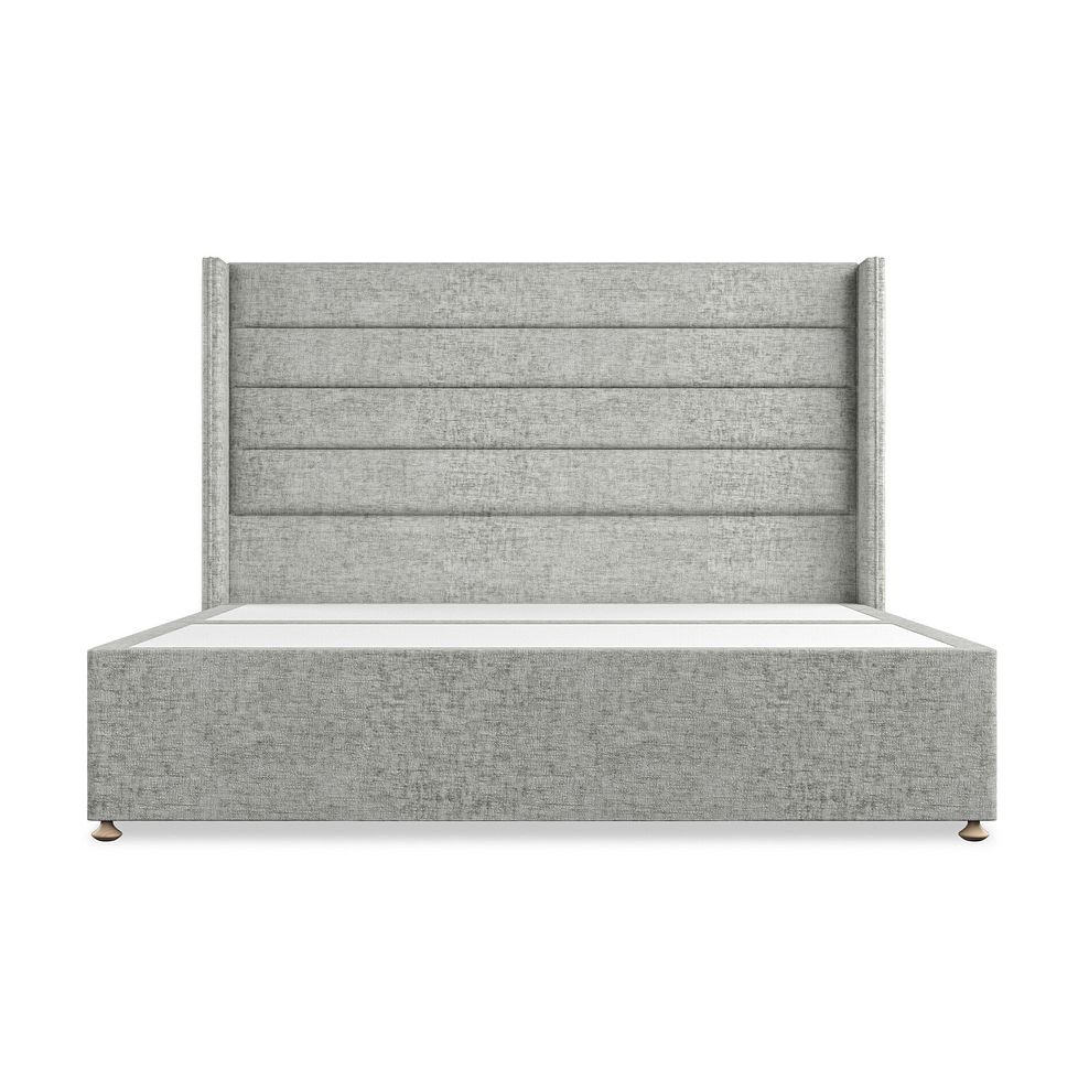 Penryn Super King-Size 2 Drawer Divan Bed with Winged Headboard in Brooklyn Fabric - Fallow Grey 3