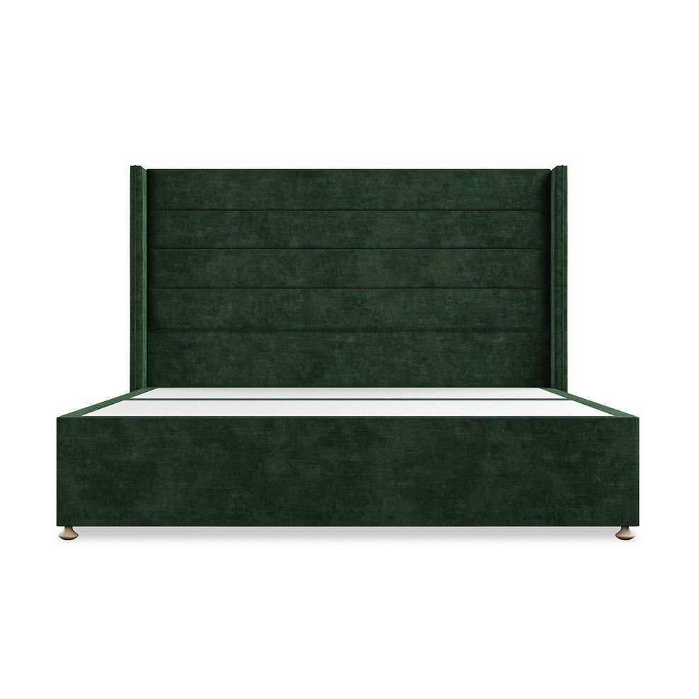 Penryn Super King-Size 2 Drawer Divan Bed with Winged Headboard in Heritage Velvet - Bottle Green Thumbnail 3