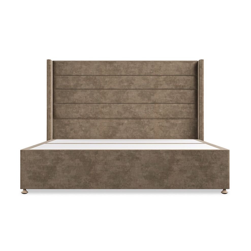 Penryn Super King-Size 2 Drawer Divan Bed with Winged Headboard in Heritage Velvet - Cedar Thumbnail 3
