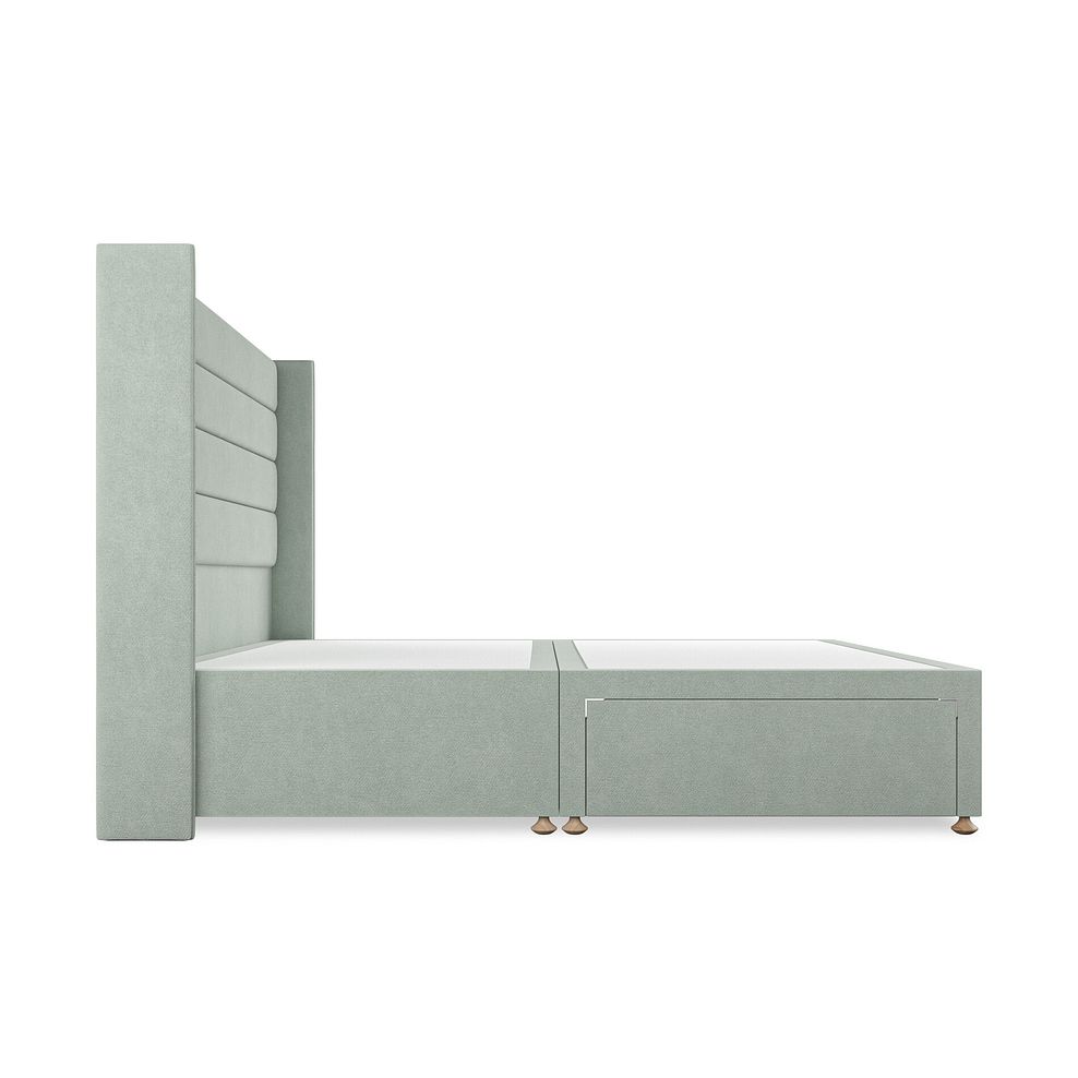 Penryn Super King-Size 2 Drawer Divan Bed with Winged Headboard in Venice Fabric - Duck Egg 4