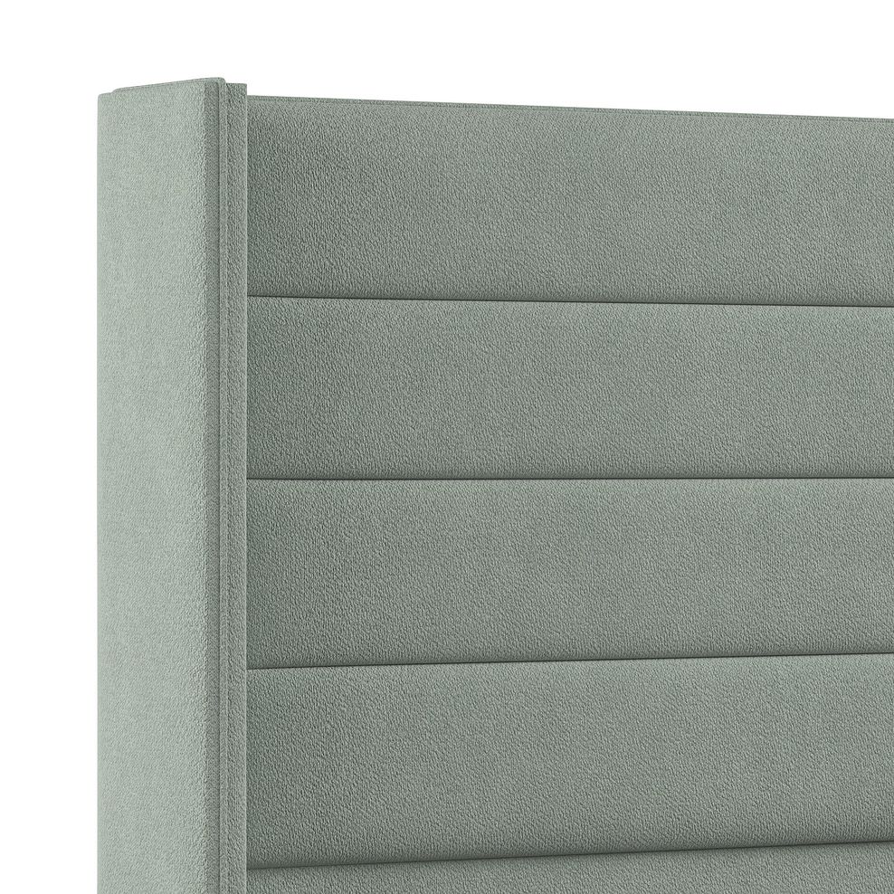 Penryn Super King-Size 2 Drawer Divan Bed with Winged Headboard in Venice Fabric - Duck Egg Thumbnail 5