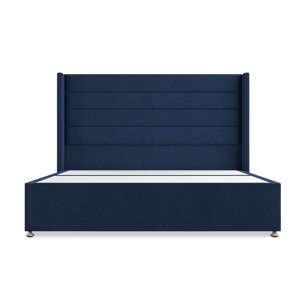 Penryn Super King-Size 2 Drawer Divan Bed with Winged Headboard in Venice Fabric - Marine 3