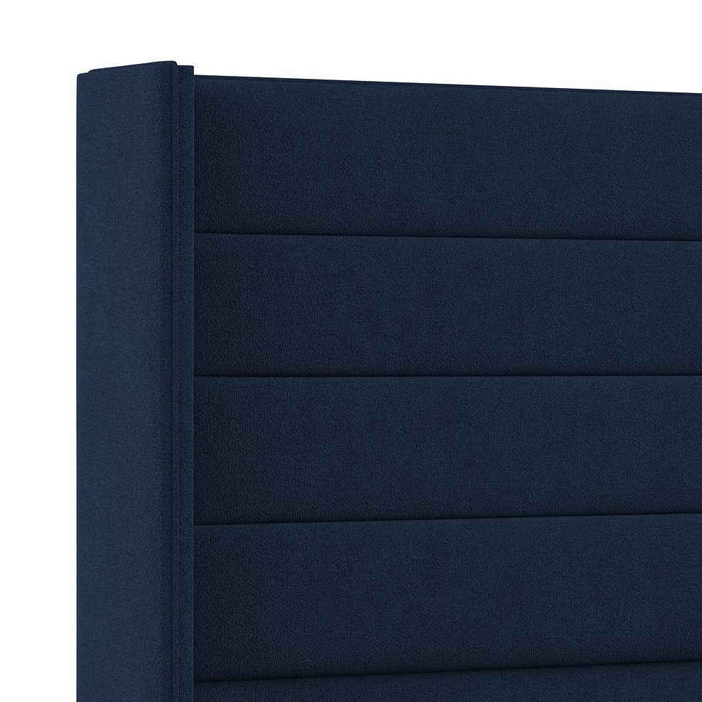 Penryn Super King-Size 2 Drawer Divan Bed with Winged Headboard in Venice Fabric - Marine Thumbnail 5