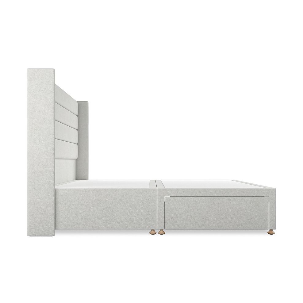 Penryn Super King-Size 2 Drawer Divan Bed with Winged Headboard in Venice Fabric - Silver 4