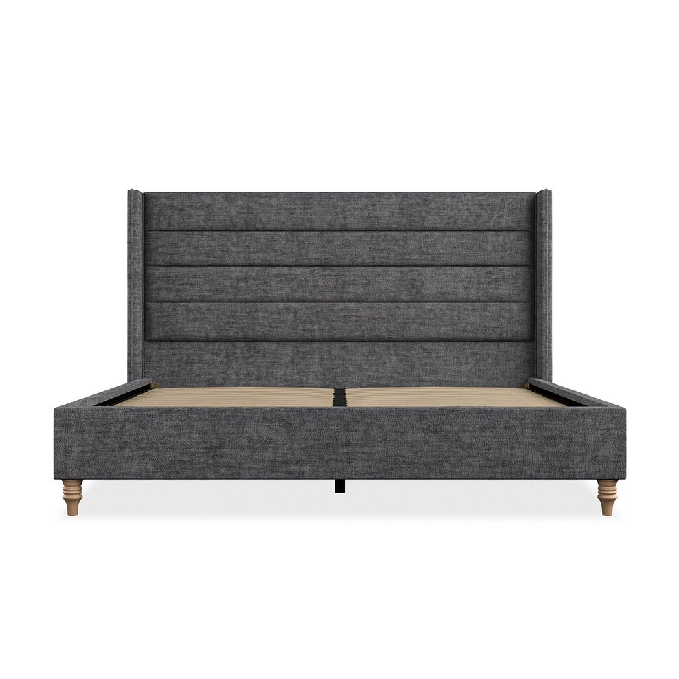 Penryn Super King-Size Bed with Winged Headboard in Brooklyn Fabric - Asteroid Grey 3