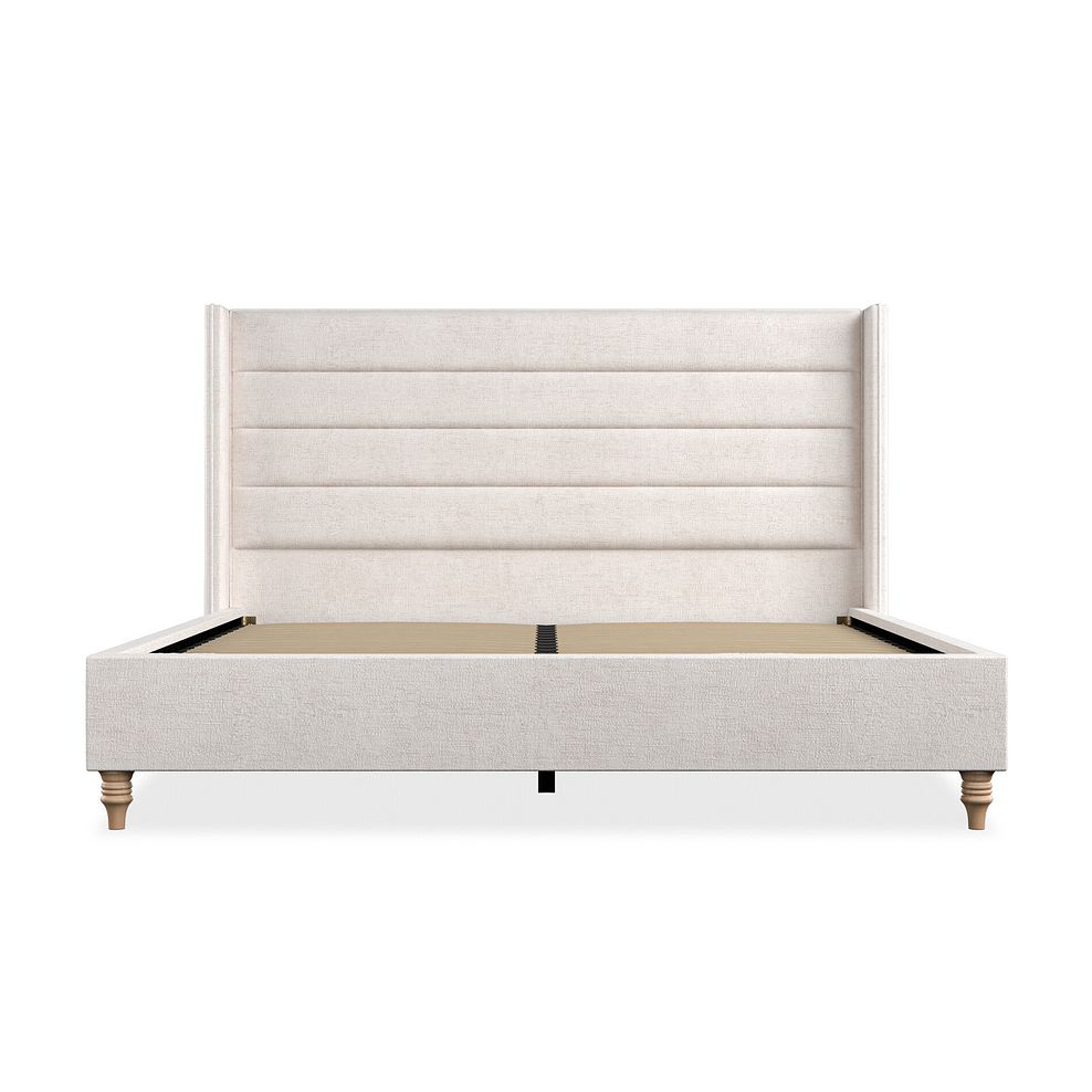 Penryn Super King-Size Bed with Winged Headboard in Brooklyn Fabric - Lace White 3