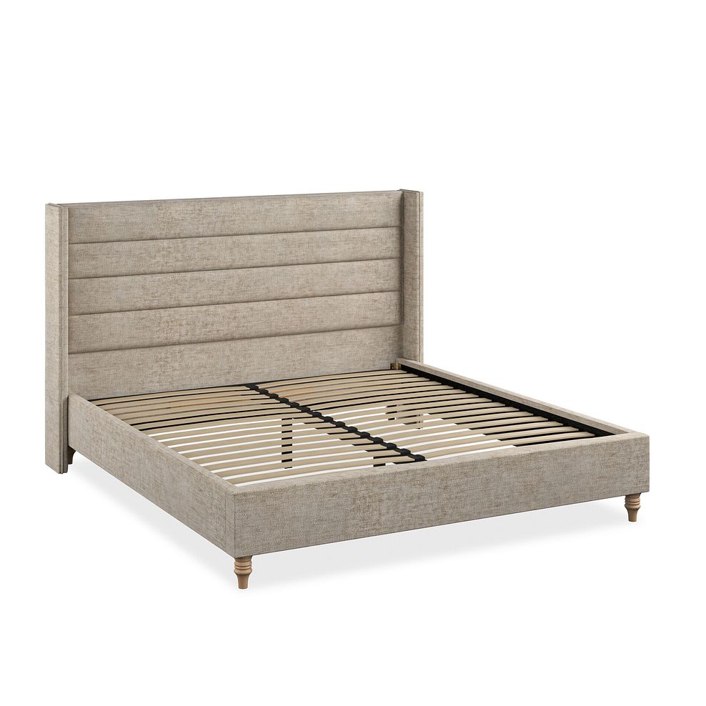 Penryn Super King-Size Bed with Winged Headboard in Brooklyn Fabric - Quill Grey 2